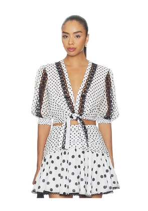 Charo Ruiz Ibiza Olivar Blouse in Black & White. Size XS. Also in S, M, L.