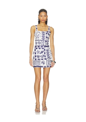 Oceanus Marie Sea Full Beaded Dress in Blue. Size XS. Also in S, M, L.