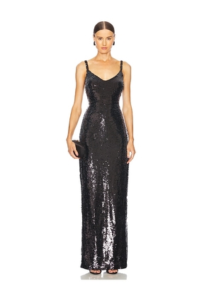 L'AGENCE Karma Sequin Maxi Dress in Black. Size 00. Also in 12.