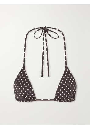 Matteau - The String Polka-dot Triangle Bikini Top - Brown - 1,2,3,4,5