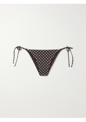 Matteau - The String Polka-dot Recycled Bikini Briefs - Brown - 1,2,3,4,5