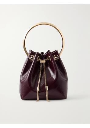 Jimmy Choo - Bon Bon Eel-effect Leather Bucket Bag - Burgundy - One size