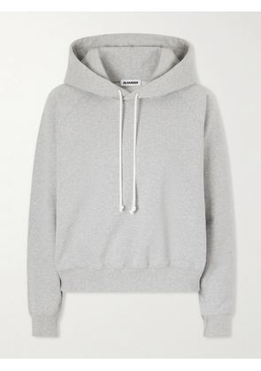 Jil Sander - Cropped Cotton-jersey Hoodie - Gray - x small,small,medium,large,x large