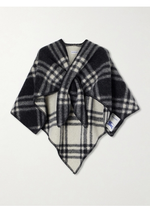 Burberry - Checked Wool Scarf - Black - One size