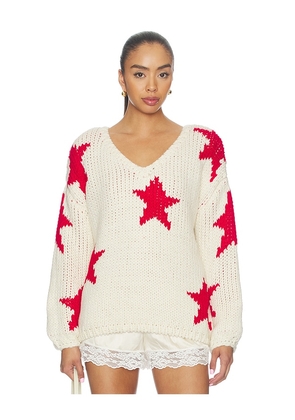 MORE TO COME Amyra V Neck Sweater in Ivory. Size XS. Also in S, M, L.