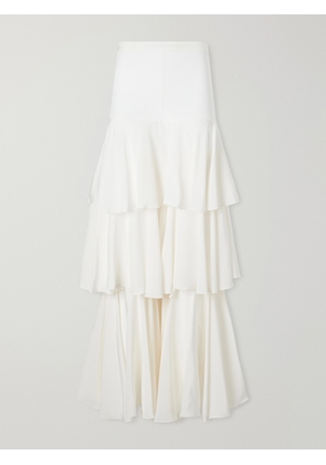 Sharon Wauchob - Ruffled Silk Wide-leg Pants - White - FR 34,FR 36,FR 38,FR 40,FR 42,FR 44