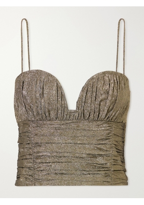 Ulla Johnson - Vina Cropped Metallic Taffeta Tank - Gold - US00,US0,US2,US4,US6,US8,US10