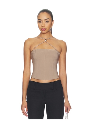 Tiger Mist Tamora Corset Top in Taupe. Size S. Also in L, M, XS.