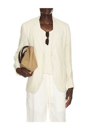 Percival Tailored Linen Blazer in Cream. Size 40. Also in 36, 38, 42.