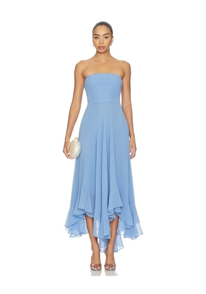 retrofete Louisa Chiffon Dress in Blue. Size XS. Also in M, S, XL.
