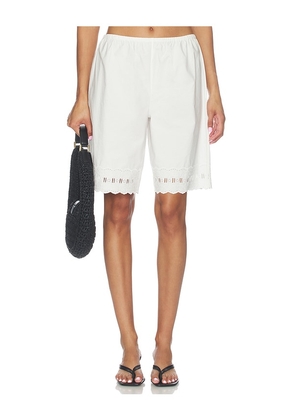 Sandy Liang Pepita Short in White. Size XS. Also in M, L.