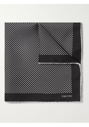 TOM FORD - Polka-Dot Silk Pocket Square - Men - Black