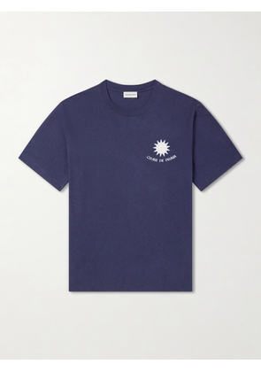 Frescobol Carioca - Dinis Clube de Praia Printed Cotton and Linen-Blend Jersey T-Shirt - Men - Blue - S