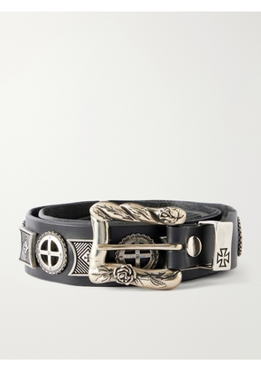 Enfants Riches Déprimés - Effigy 4cm Embellished Leather Blet - Men - Black - EU 80