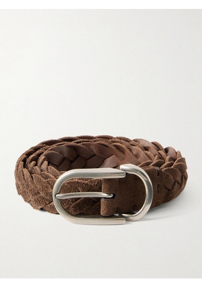 Brunello Cucinelli - 3cm Woven Suede Belt - Men - Brown - EU 85