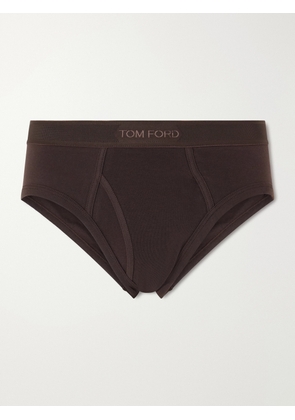 TOM FORD - Stretch-Cotton Briefs - Men - Brown - S