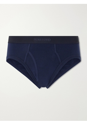 TOM FORD - Stretch-Cotton Briefs - Men - Blue - S