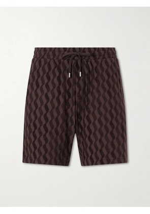 Frescobol Carioca - Augusto Cotton and Linen-Blend Jacquard Terry Shorts - Men - Brown - S