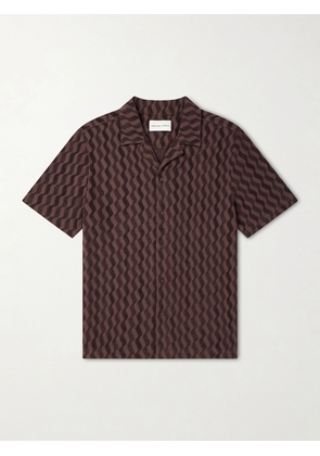 Frescobol Carioca - Roberto Terry Cotton and Linen-Blend Jacquard Shirt - Men - Brown - S