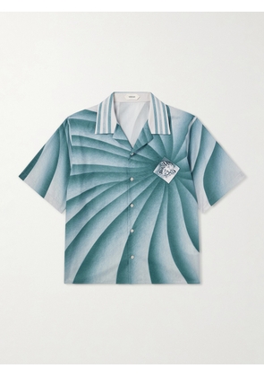 Versace - Camp-Collar Cotton-Poplin Shirt - Men - Blue - IT 46