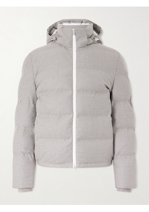 Brunello Cucinelli - Quilted Herringbone Cashmere and Silk-Blend Hooded Down Jacket - Men - Gray - S