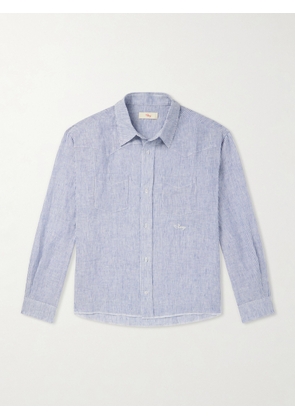 Cherry Los Angeles - Striped Linen Western Shirt - Men - Blue - XS