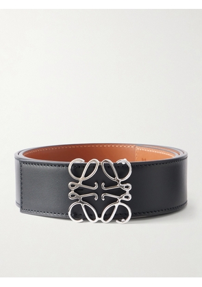 LOEWE - 4cm Anagram Reversible Leather Belt - Men - Black - EU 85