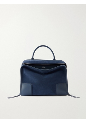 LOEWE - Amazona 180 Leather-Trimmed Suede Tote Bag - Men - Blue