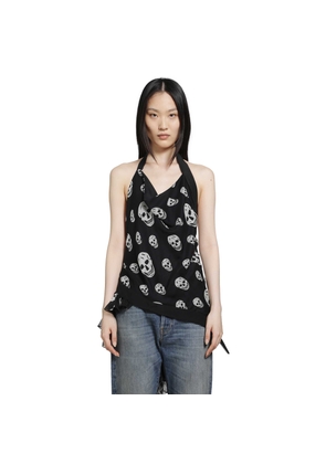 Skull Print Asymmetric Top