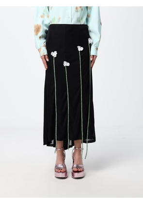 MOSCHINO COUTURE Jersey Midi Skirt With Applied Flowers