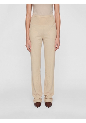 RICK OWENS High-Waisted Straight-Leg Silk Trousers with Elastic Waist