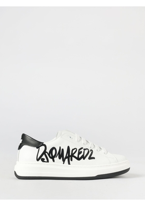 DSQUARED2 Boy's Low-Top Calfskin Sneakers with Printed Logo
