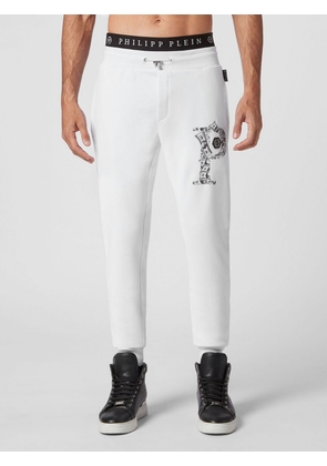 PHILIPP PLEIN Slim Fit Jersey Jogging Trousers with Logoed Elasticated Waistband