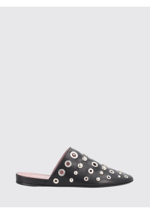 PREMIATA Calf Leather Flat Mules with Studs and Metal Eyelets