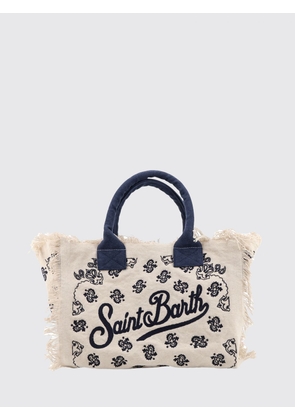 MC2 SAINT BARTH Vanity Cotton Handbag with Paisley Embroidery and Double Handle
