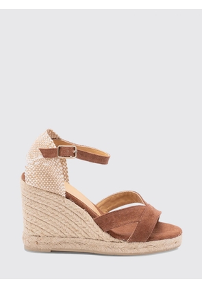 CASTAÑER Bruna High Wedge Espadrilles in Cotton Canvas with an Open Toe and Ankle Strap