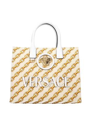 Versace Beige Fabric Handbag