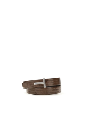 Tom Ford Brown Calf Leather Bos Taurus Belt - 100 cm / 40 Inches