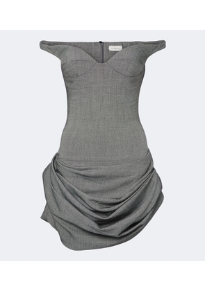 Magda Butrym Off-shoulder herringbone wool-blend minidress