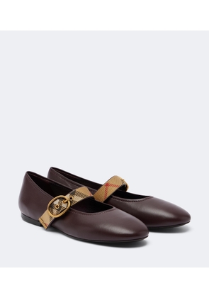 Burberry Burberry Check leather Mary Jane flats