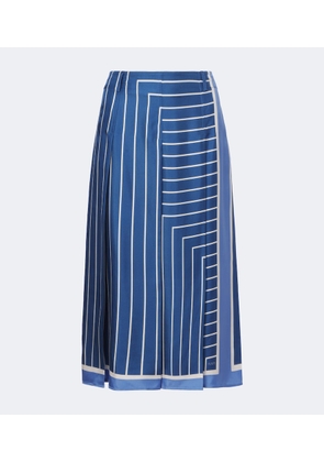 Tod's Striped silk midi skirt
