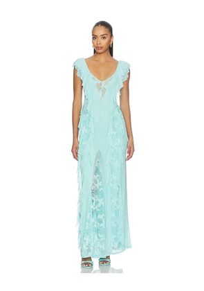 AFRM Trista Dress in Teal. Size XS. Also in S, M, L, XL, XXL, 1X, 2X, 3X.