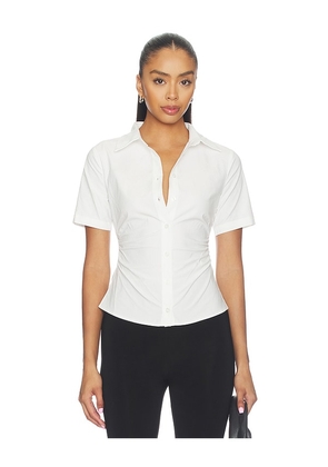 ALL THE WAYS Maura Button Down Top in White. Size XXS. Also in XS, S, M, L.