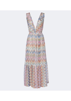 Missoni Zigzag tiered tulle beach dress
