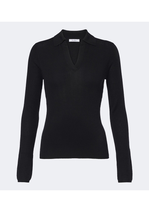 Max Mara Ribbed-knit silk and cashmere polo sweater