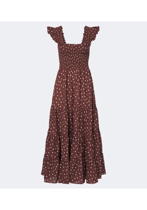 Rixo Kendall polka dot cotton midi dress
