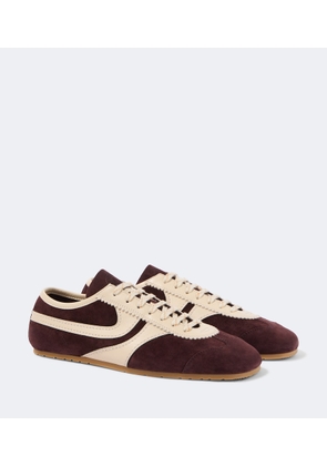 Dries Van Noten Leather-trimmed suede sneakers