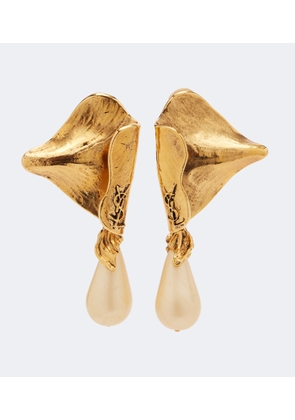 Saint Laurent Cassandre faux pearl clip-on earrings