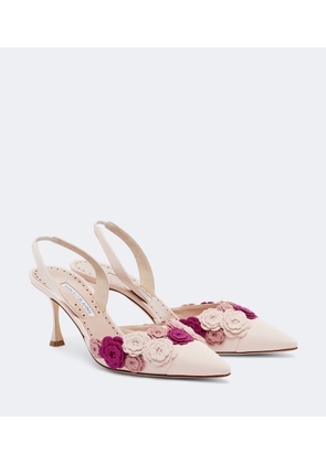 Manolo Blahnik Svemutlasi floral-applique slingback pumps