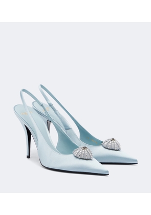 Valentino Garavani Cour Royal satin slingback pumps